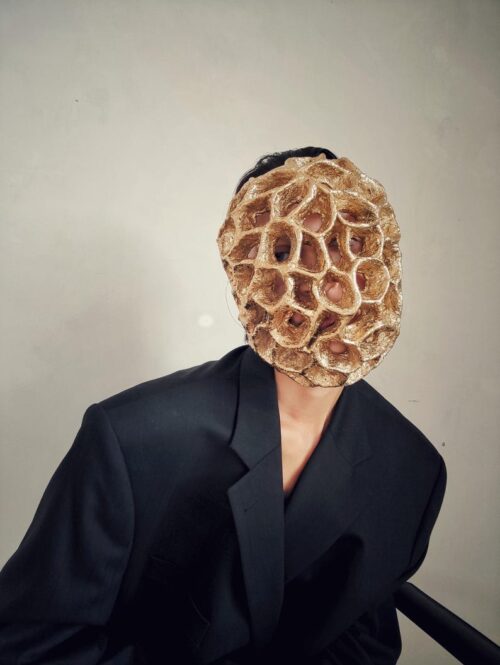 Gothic Style Golden mask with holes
