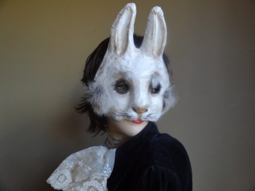 Halloween mask papier mache bunny mask rabbit mask - Image 4
