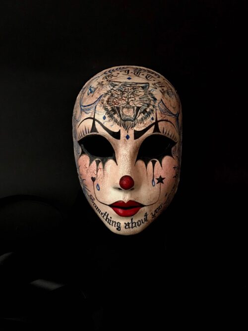 Pierrot Venetian Clown mask For Halloween and events - Image 2