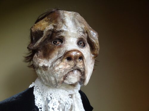 Adorable Mache Paper Halloween English Bulldog mask - Image 4