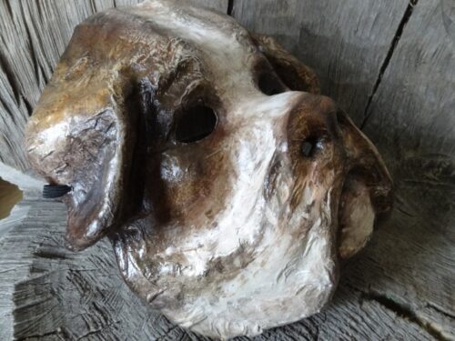 Adorable Mache Paper Halloween English Bulldog mask - Image 3