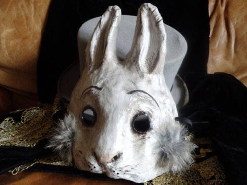 Paper mache Rabbit mask