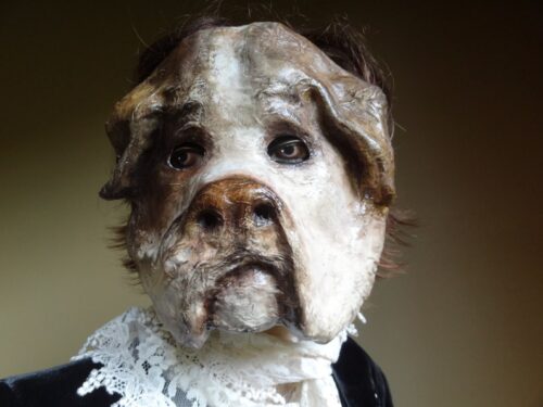 Adorable Mache Paper Halloween English Bulldog mask - Image 5