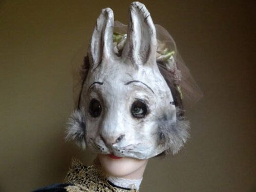Stunning Halloween Paper mache Rabbit mask - Image 2