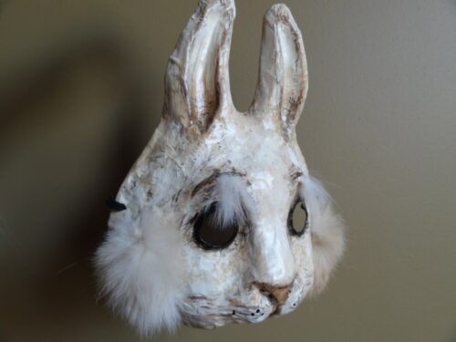 Halloween mask papier mache bunny mask rabbit mask - Image 3