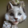 True Romance Paper mache White cat mask cat costume Kitty mask - Image 4