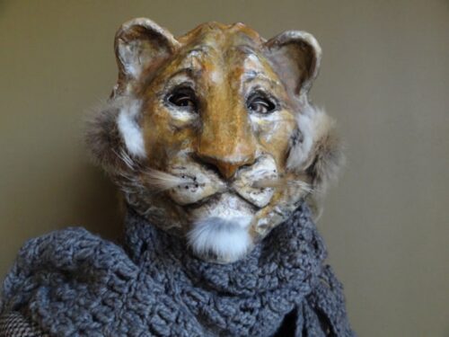 Paper Mache lion head