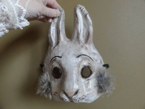 Stunning Halloween Paper mache Rabbit mask - Image 4