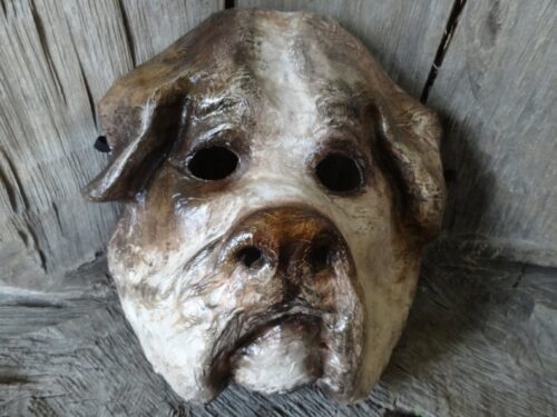 Adorable Mache Paper Halloween English Bulldog mask - Image 2