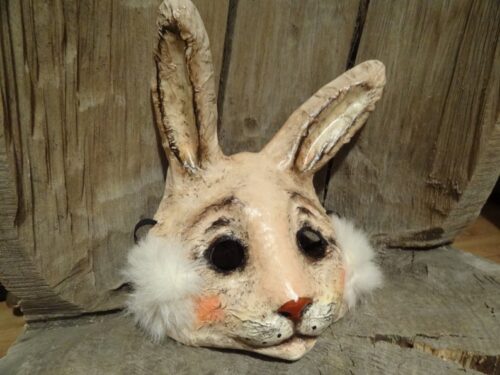 Paper mache rabbit mask bunny mask - Image 2