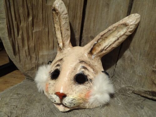 Paper mache rabbit mask bunny mask - Image 3