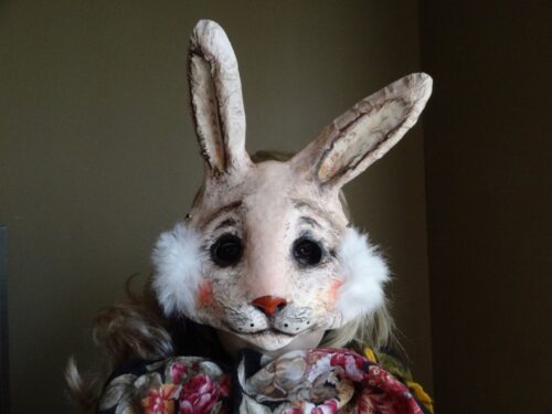 Paper mache rabbit mask bunny mask - Image 4