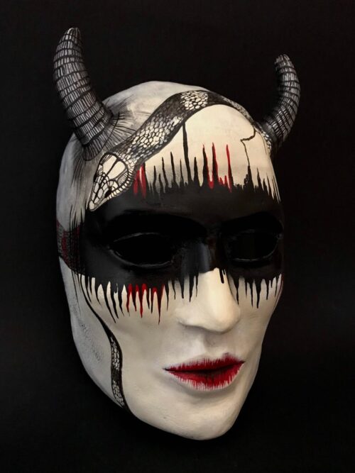 Demon mask. Halloween mask. Devil mask. Masquerade mask for women.