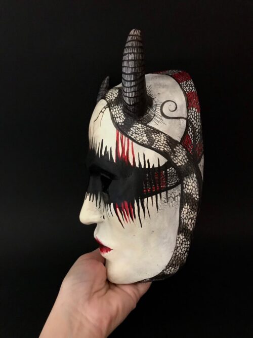 Demon mask. Halloween mask. Devil mask. Masquerade mask for women. - Image 2