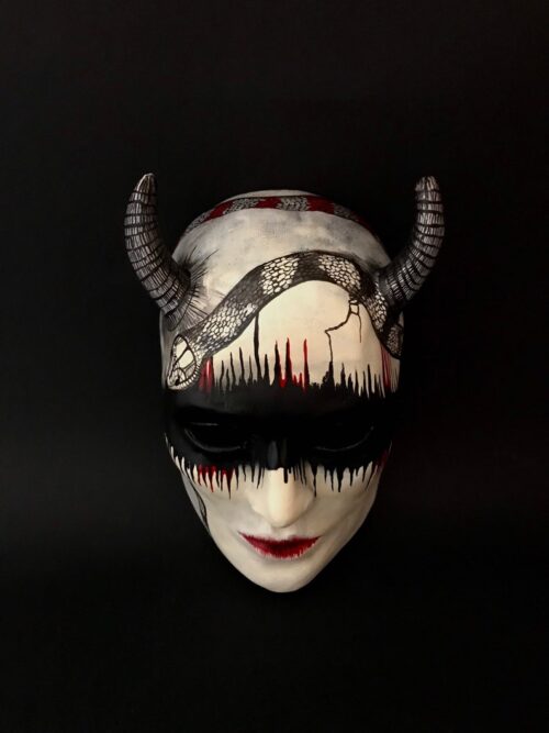 Demon mask. Halloween mask. Devil mask. Masquerade mask for women. - Image 3
