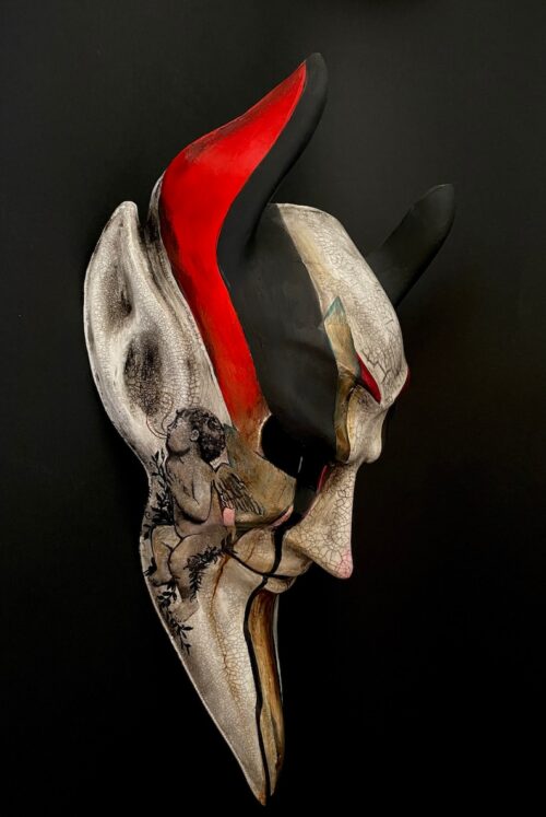 Stunning Devil Mask adorned with celestial angels - Image 5