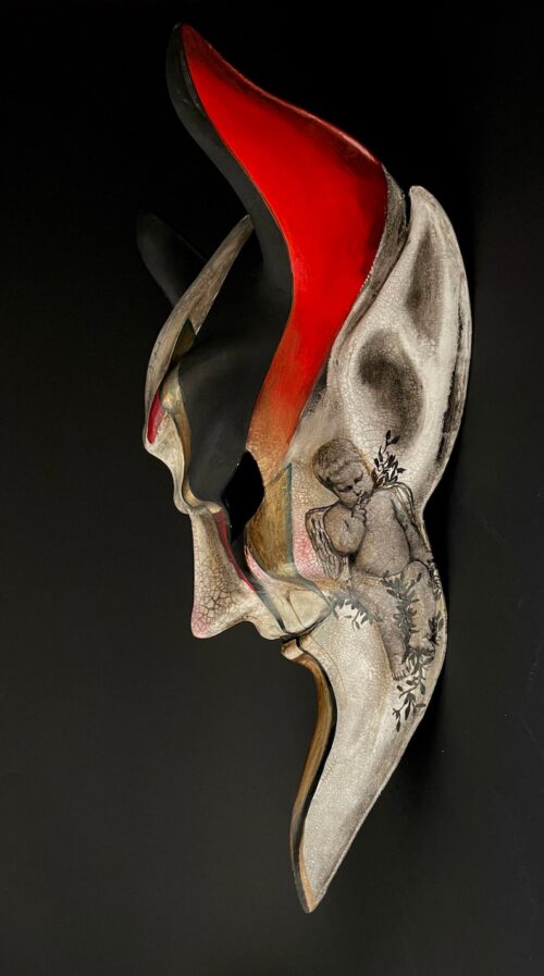 Stunning Devil Mask adorned with celestial angels - Image 2