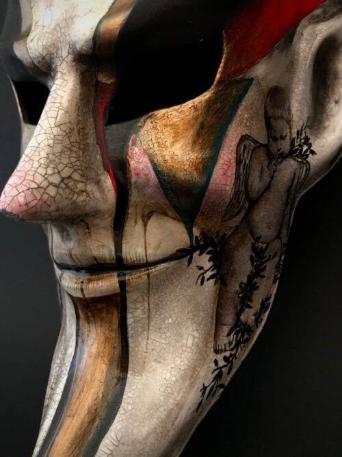 Stunning Devil Mask adorned with celestial angels - Image 4