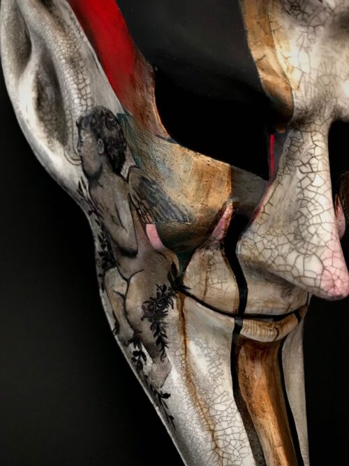 Stunning Devil Mask adorned with celestial angels - Image 3