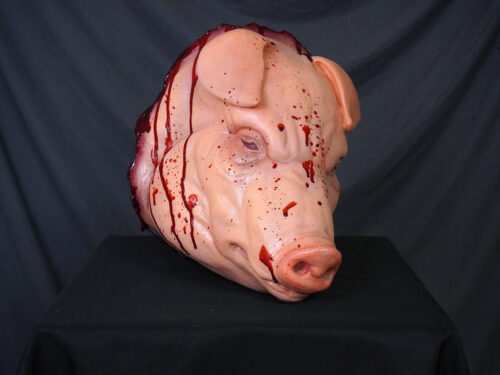 Realistic silicone Splattered Pig Head Hanging - Image 2