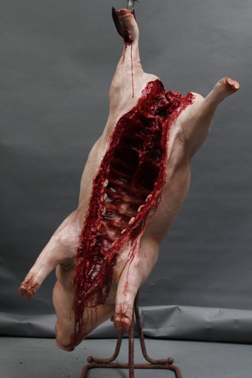 Lifelike Silicone Hanging gutted Pig - Image 5