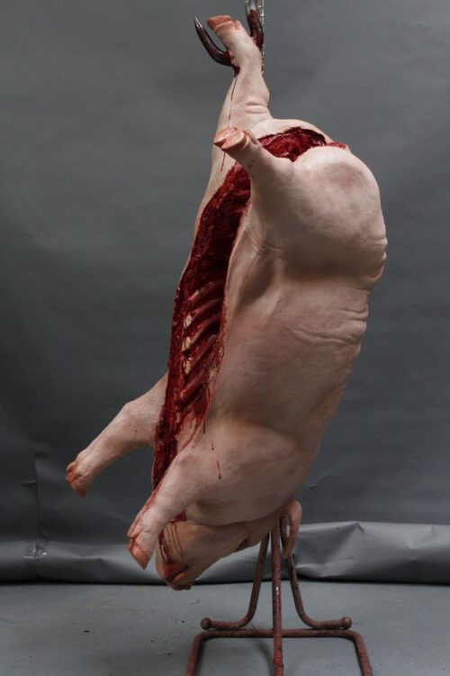 Lifelike Silicone Hanging gutted Pig - Image 3