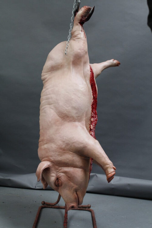 Lifelike Silicone Hanging gutted Pig - Image 4