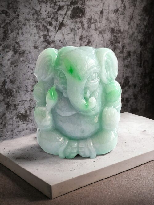 Imperial Lord Ganesha burmese jade figurine - Image 2
