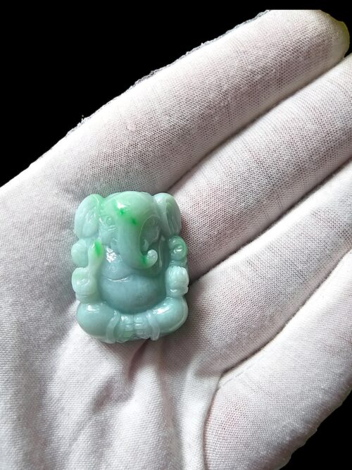 Imperial Lord Ganesha burmese jade figurine - Image 5