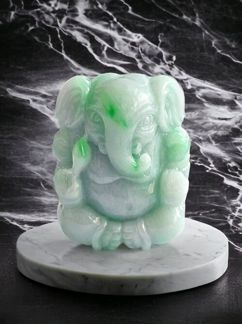 Imperial Lord Ganesha burmese jade figurine - Image 8