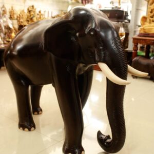 Large Wood Elephant Statue