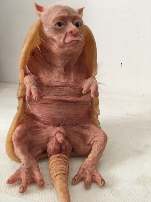 Handcrafted Silicone Armadillo Hybrid Man Sculpture - Image 2