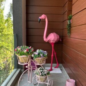 Handmade Resin Flamingo Sculpture