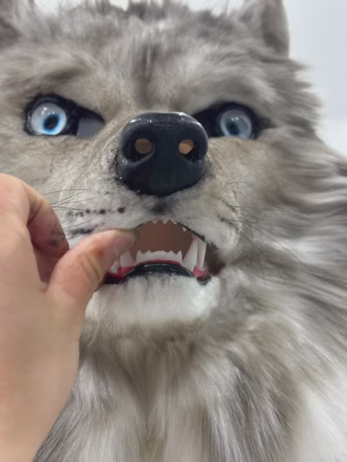 Realistic Faux Fur Wolf Mask - Image 2