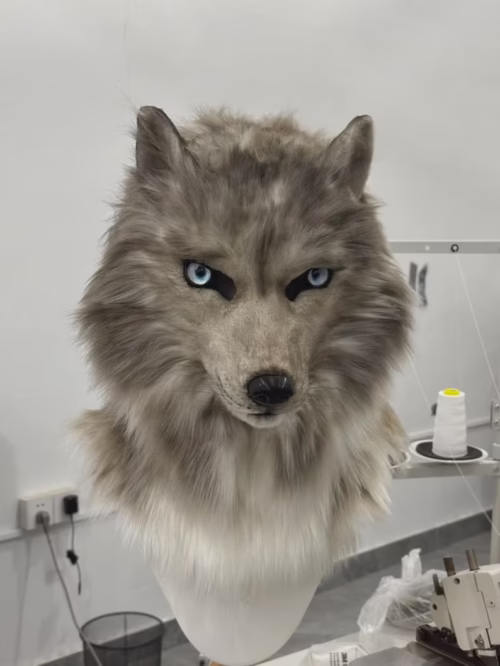 Realistic Faux Fur Wolf Mask