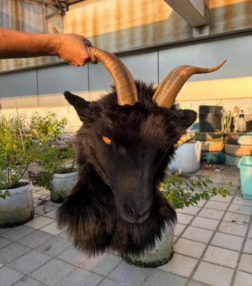 Black goat fursuit head - Image 2