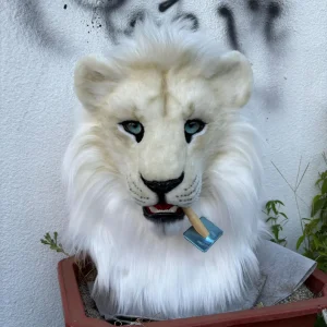 Albino Lion Fursuit Head