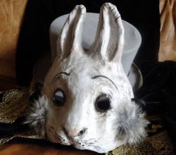 Paper mache Rabbit mask