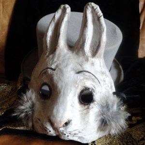 Paper mache Rabbit mask