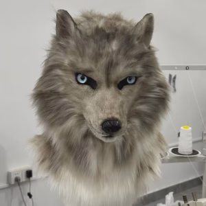 Realistic Faux Fur Wolf Mask