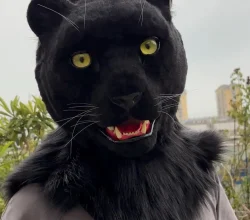 black leopard fursuit head...