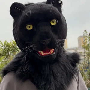 black leopard fursuit head...