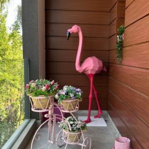 Handmade Resin Flamingo Sculpture